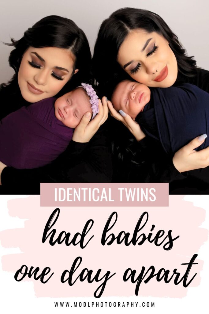 identical twins had babies one day apart pinterest pin template by mod l photography dallas photographer laura levitan